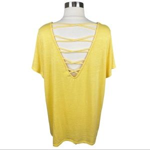 Torrid Golden Yellow Cut-Out Knit Top - Size 1 (14/16)